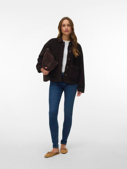 Vmjamie Ls Corduroy Shacket Mix Noos Brun