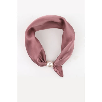 SOLID COLOUR SCARF&amp;PEARL Rosa