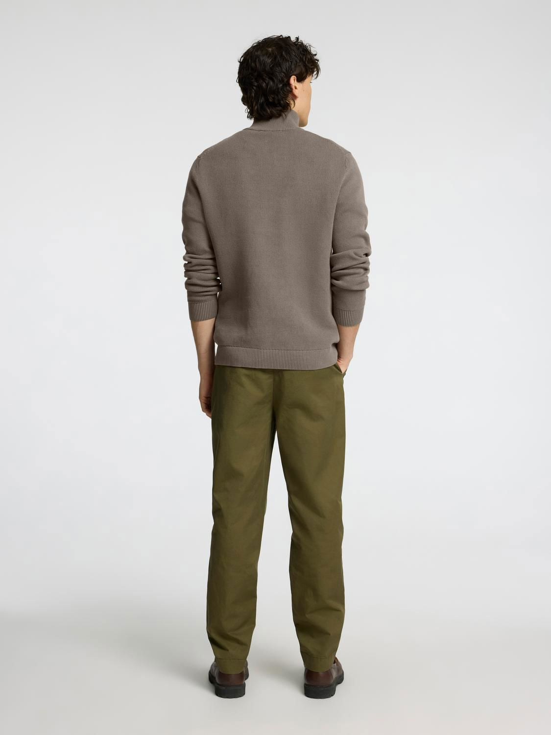 Slmdane Ls Knit Structure Half Zip Noos Lys Brun