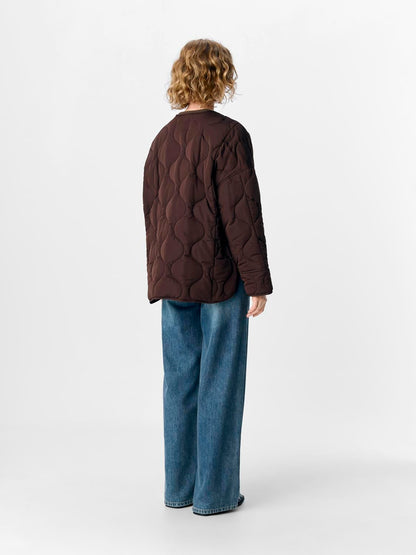 Objallie Ls Lo Quilted Jacket Noos Brun