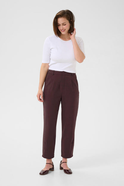 Kamerle Pants Cropped Burgunder