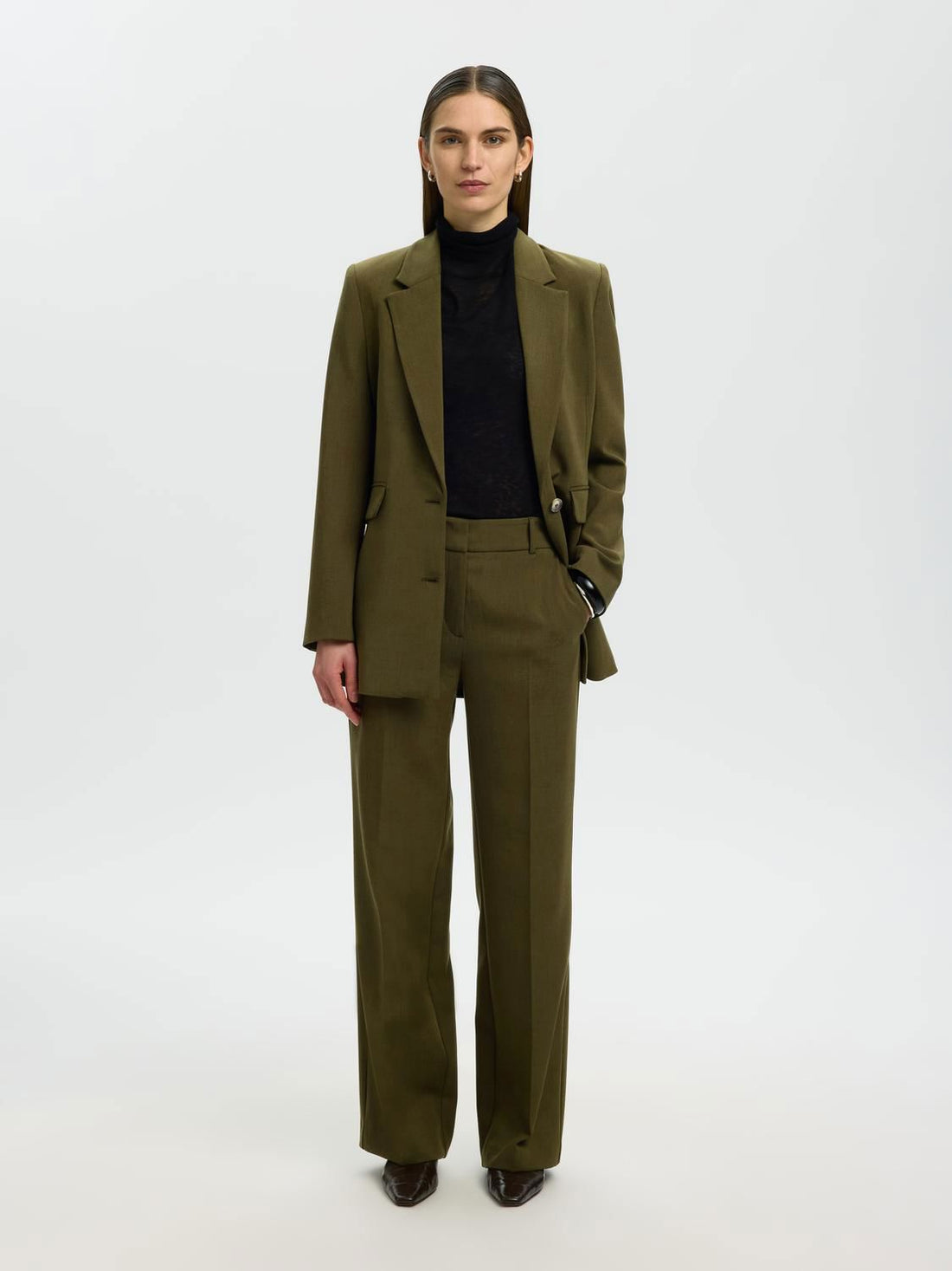 Slwrita Mw Wide Pant Mel Noos Grønn