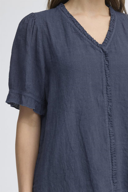Sbfontanelle Ss Flounce Blouse Marine