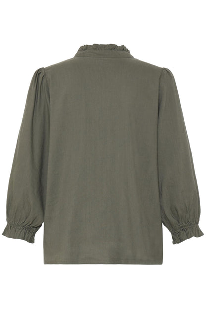 Pzluca Frill Blouse Grønn