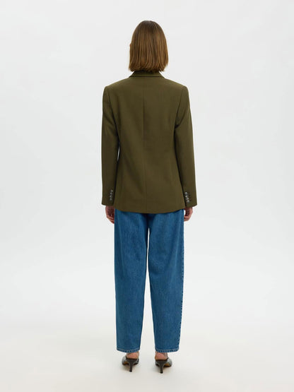 Slwrita Ls Classic Blazer Mel Noos Grønn