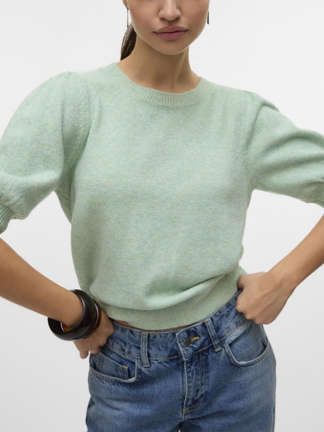 Vmdoffy 2/4 O-Neck Pullover Ga Noos Grønn