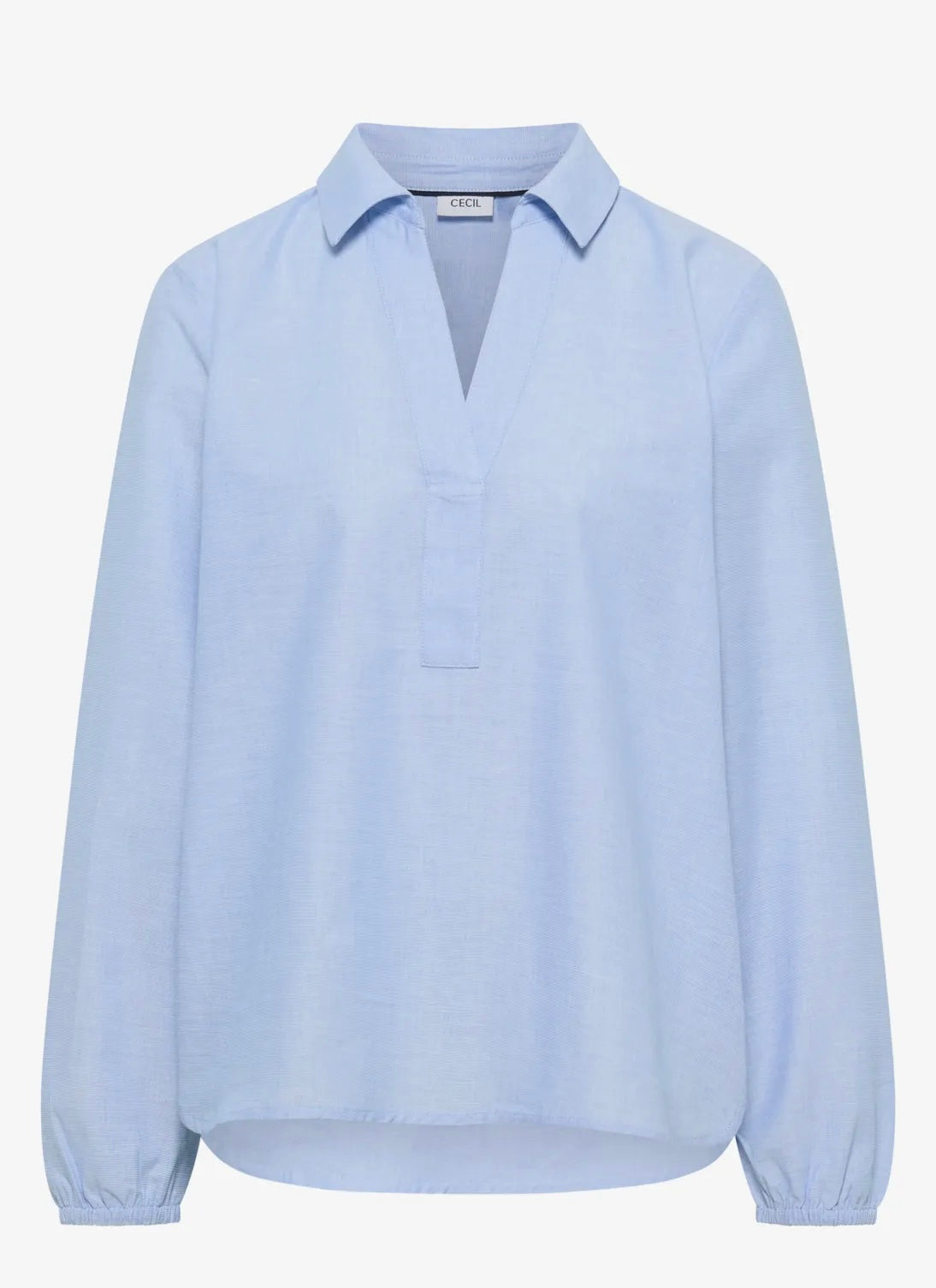 SPLITNECK BLOUSE Lyseblå