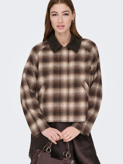 Onlkine Checked Cord Jacket Cc Otw Grå
