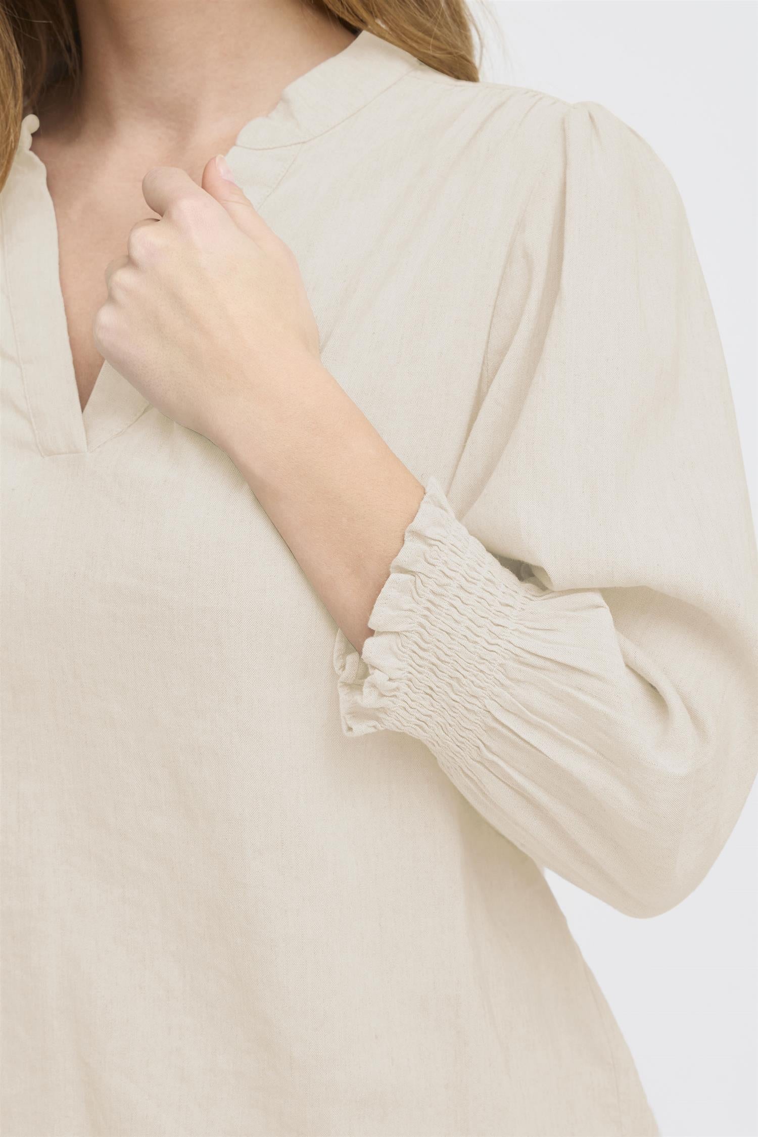 Pzluca 3/4 Sl. Blouse Beige
