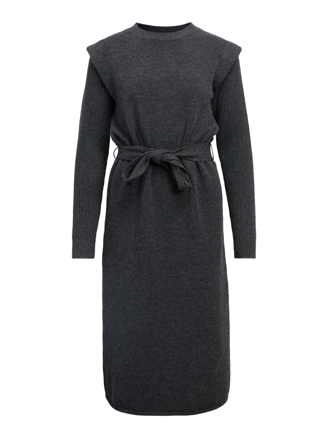 Objaki L/s Re Midi Knit Dress 142 Grå