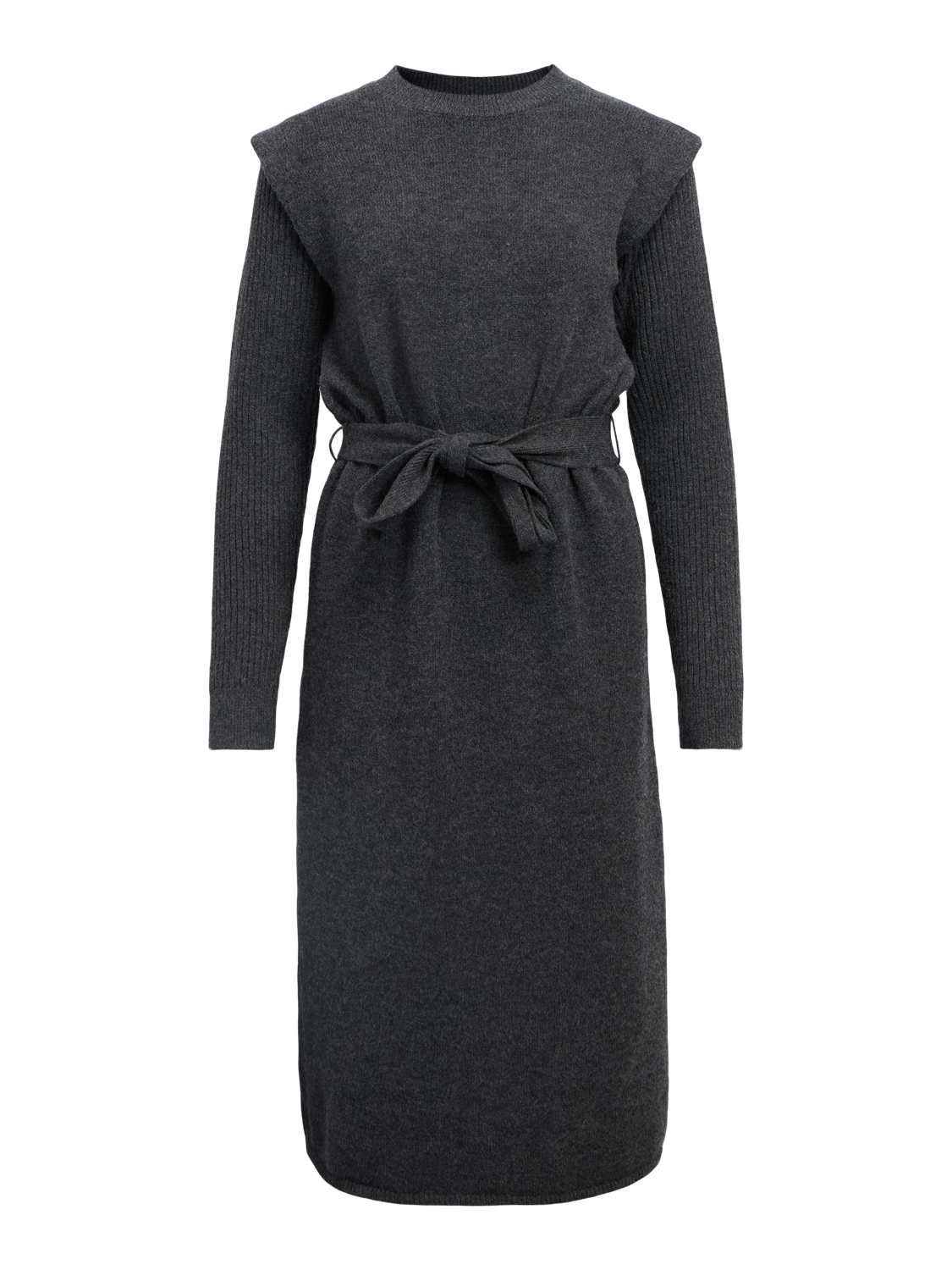 Objaki L/s Re Midi Knit Dress 142 Grå