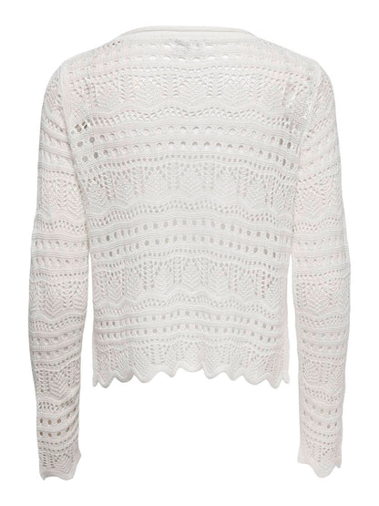 Jdysun Lay L/s Boatneck Pullov. Knt Noos Hvit