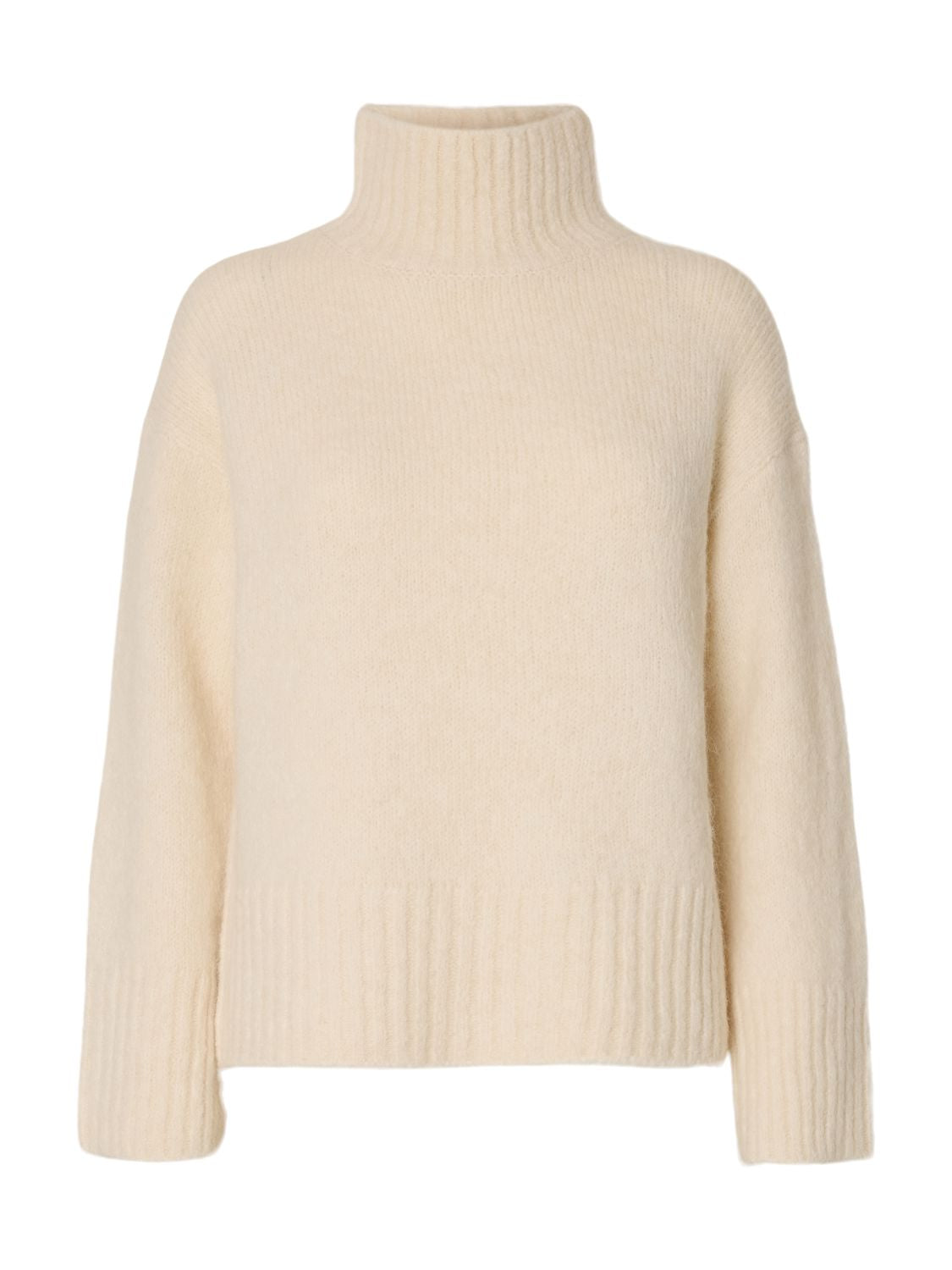 Slwgabriella Ls Knit High Neck Noos Hvit