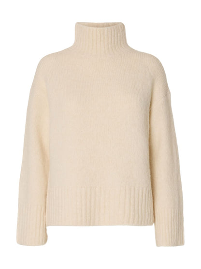 Slwgabriella Ls Knit High Neck Noos Hvit