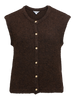 Objsaggia Re Knit Vest Cardigan Noos Brun