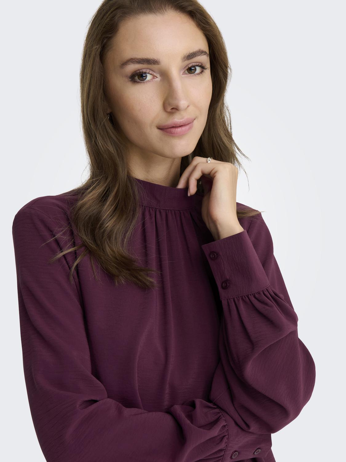 Jdyaya L/s Hn Top Wvn Dia Mørkelilla
