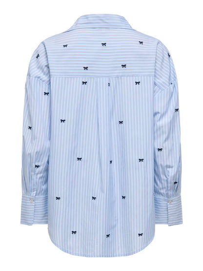 Onloregon Zeidi Ls Bow Shirt Noos Wvn Blå
