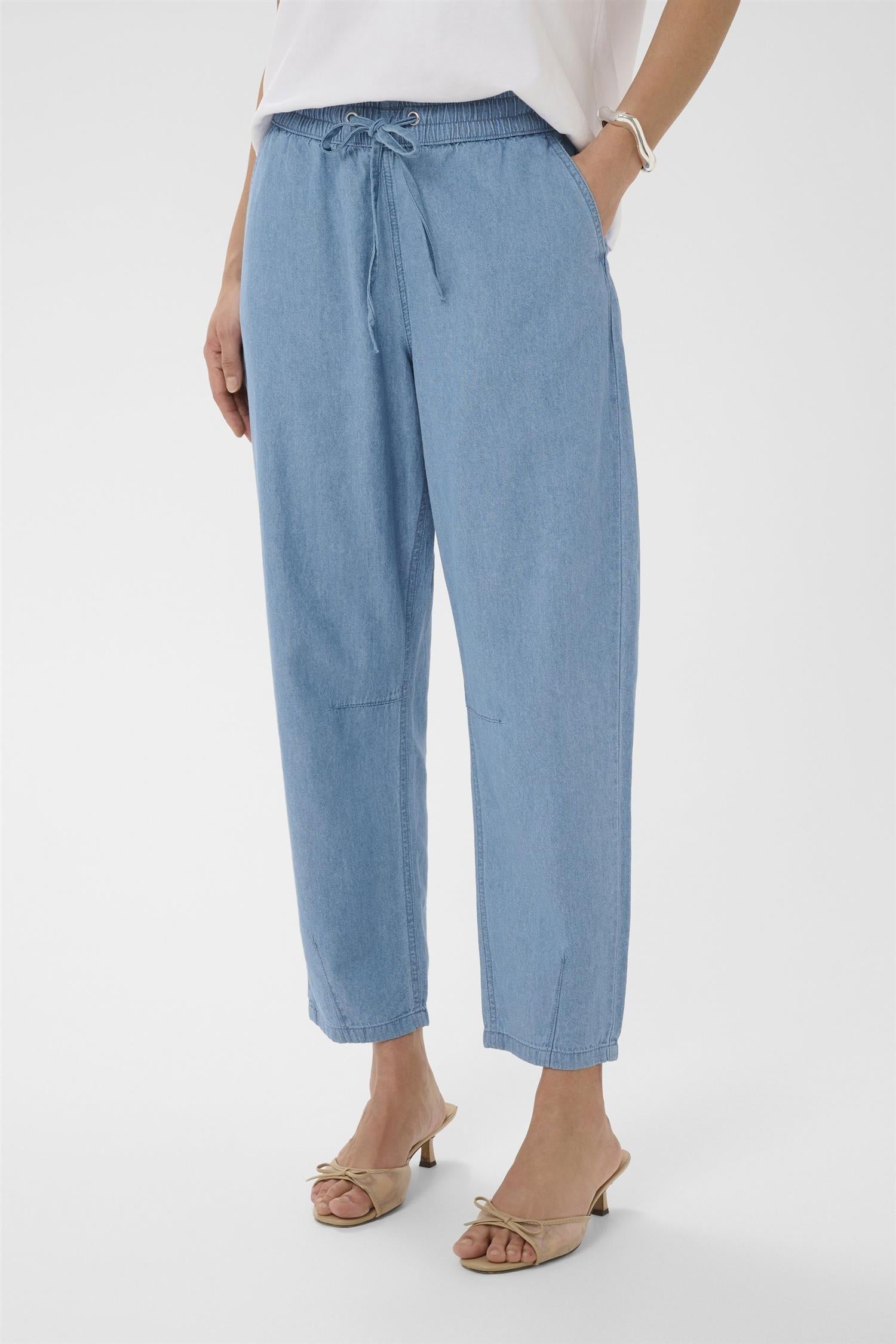 Kajade Denim Barrel Pants Blå