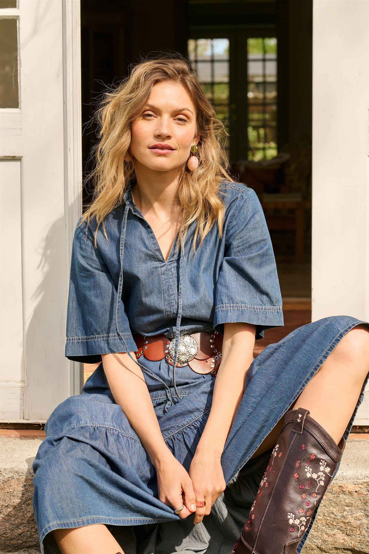 Crwinnie Denim Dress Blå