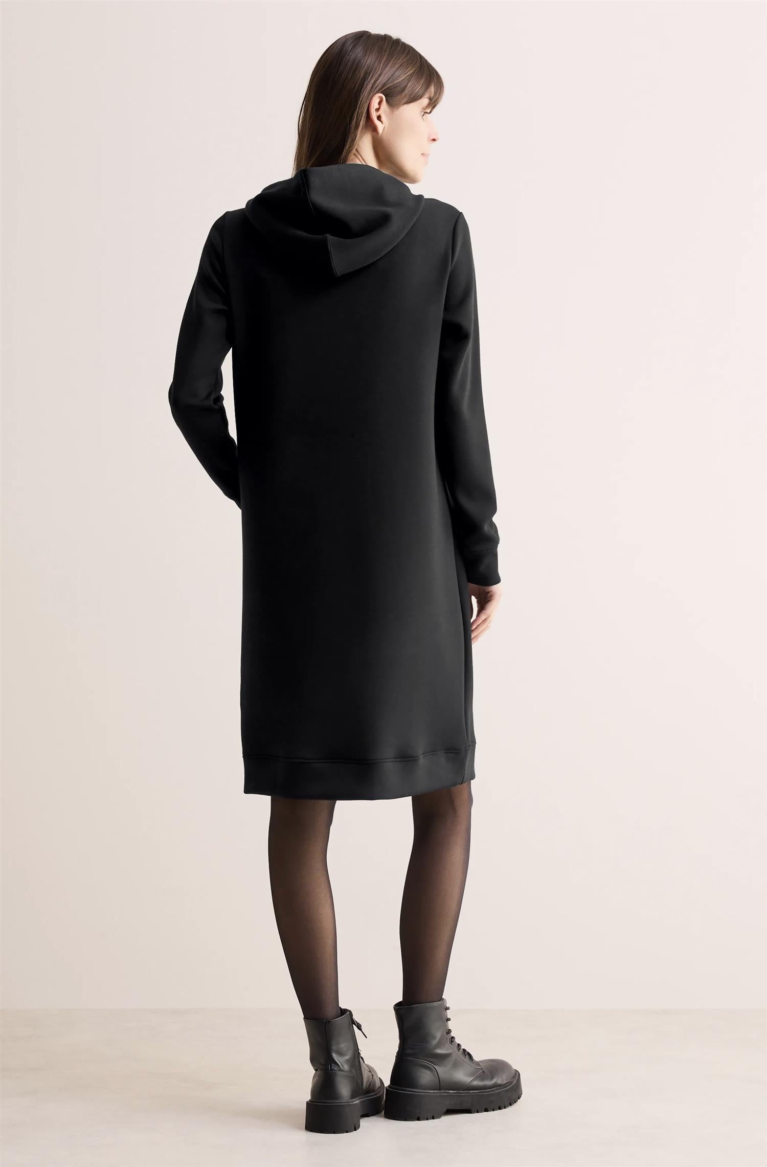 SOFT MODAL HOODIE DRESS Svart