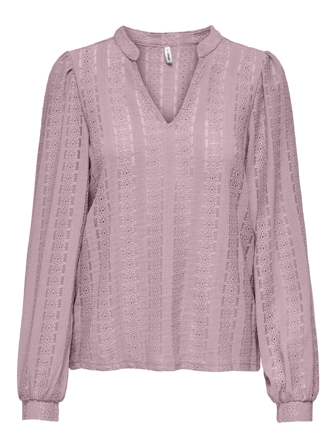 Onlmelanie L/s Split Top Jrs Lilla