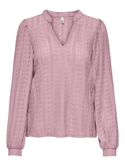 Onlmelanie L/s Split Top Jrs Lilla