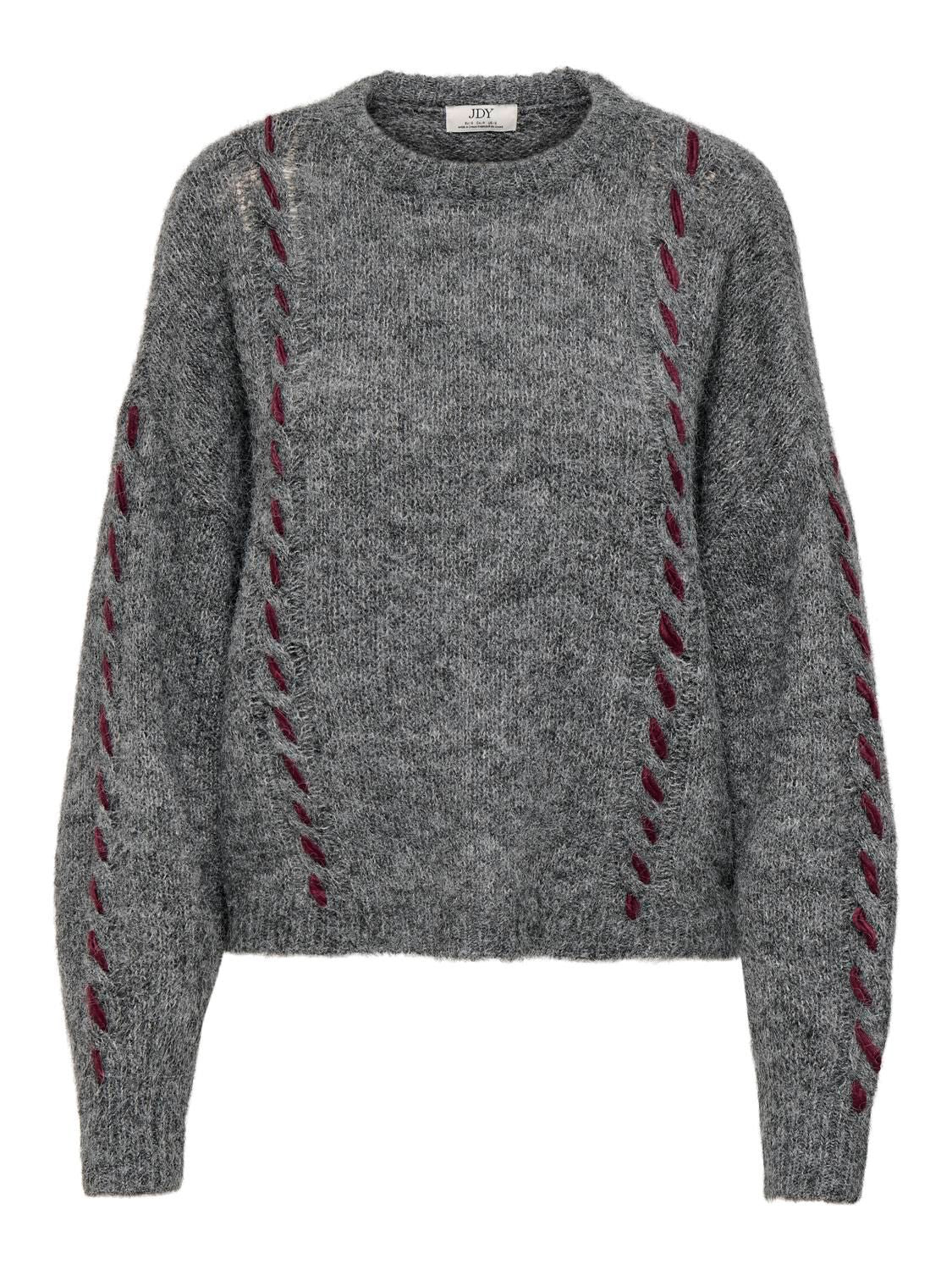Jdyzoey Ella L/s On Stitch Pullover Knt Grå
