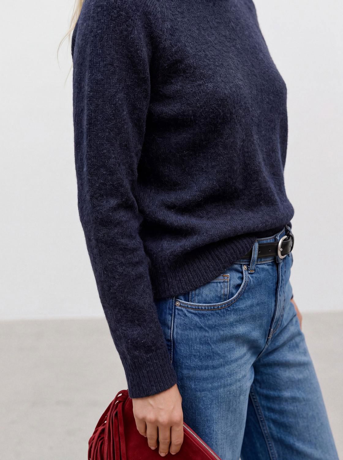 Vmdoffy Ls O-Neck Blouse Ga Noos Blå