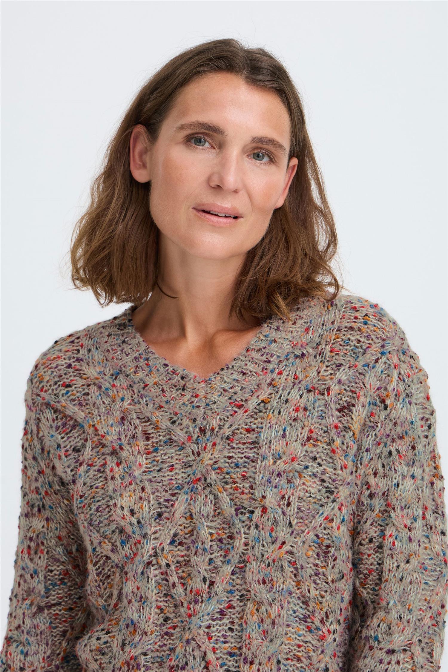 Pzelin Multicolour Pullover Brun