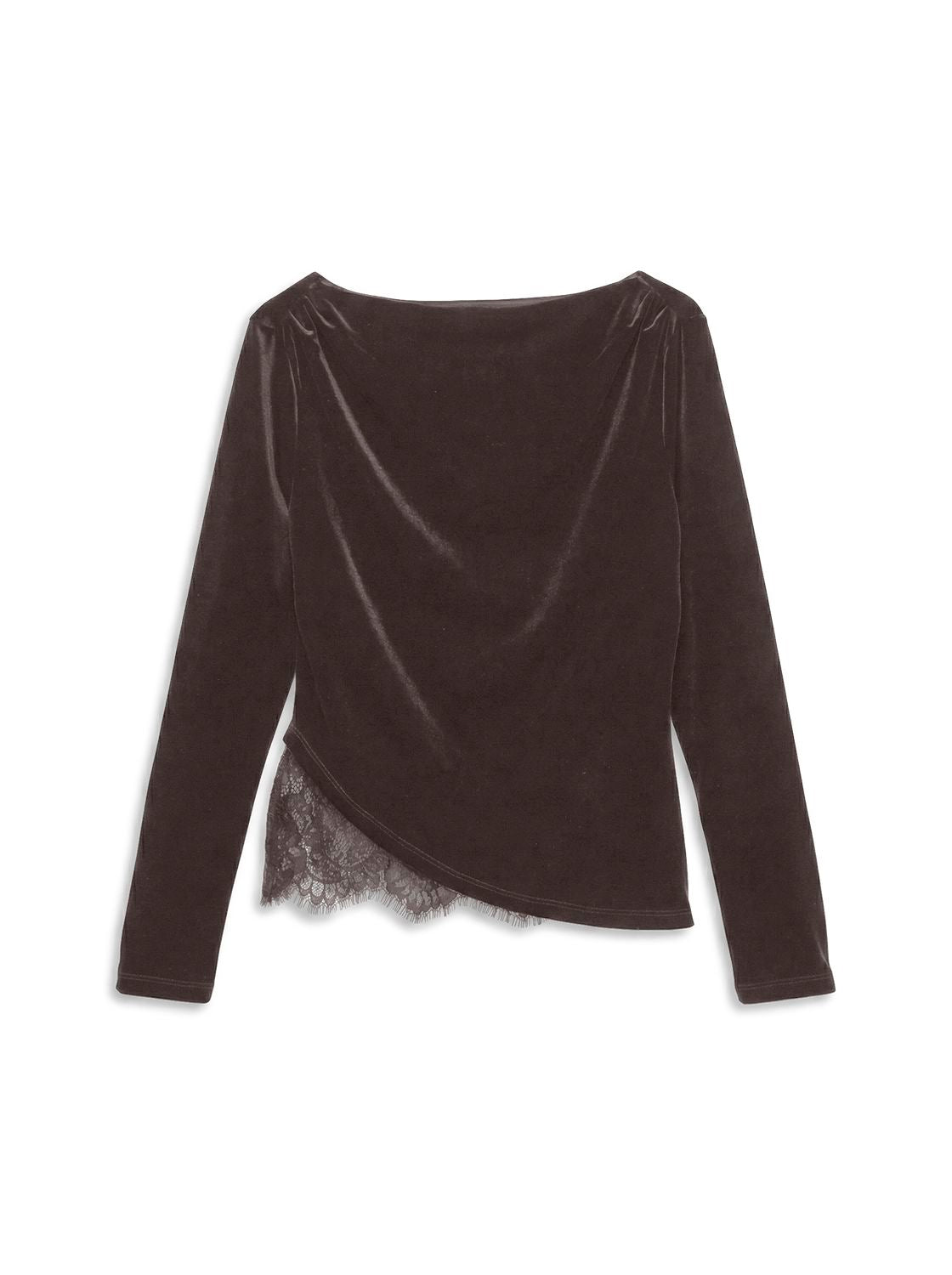 Vmrikke Ls Boatneck Lace Mix Top Jrs Brun