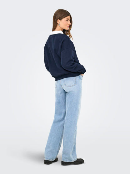 Onldaze L/s Crew Neck Swt Noos Mørkeblå