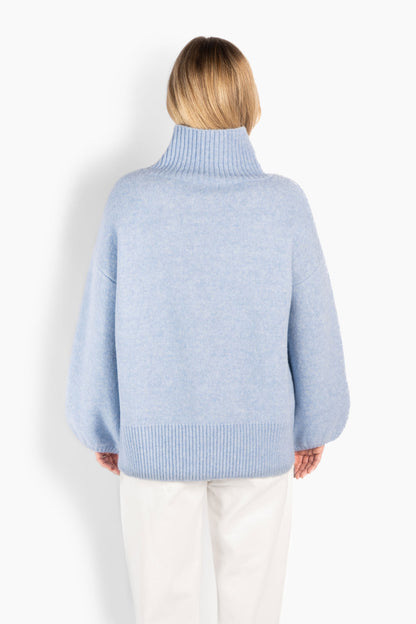 Fam Patch Short Sweater Blå