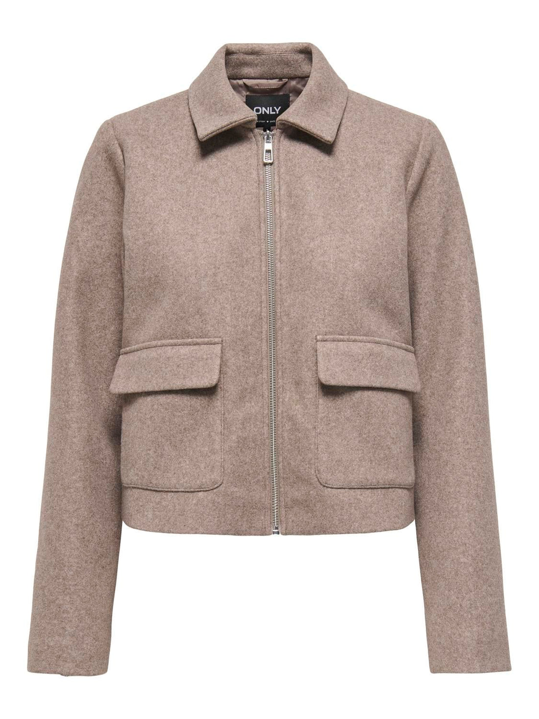 Onlvela Zip Short Jacket Otw Noos Grå