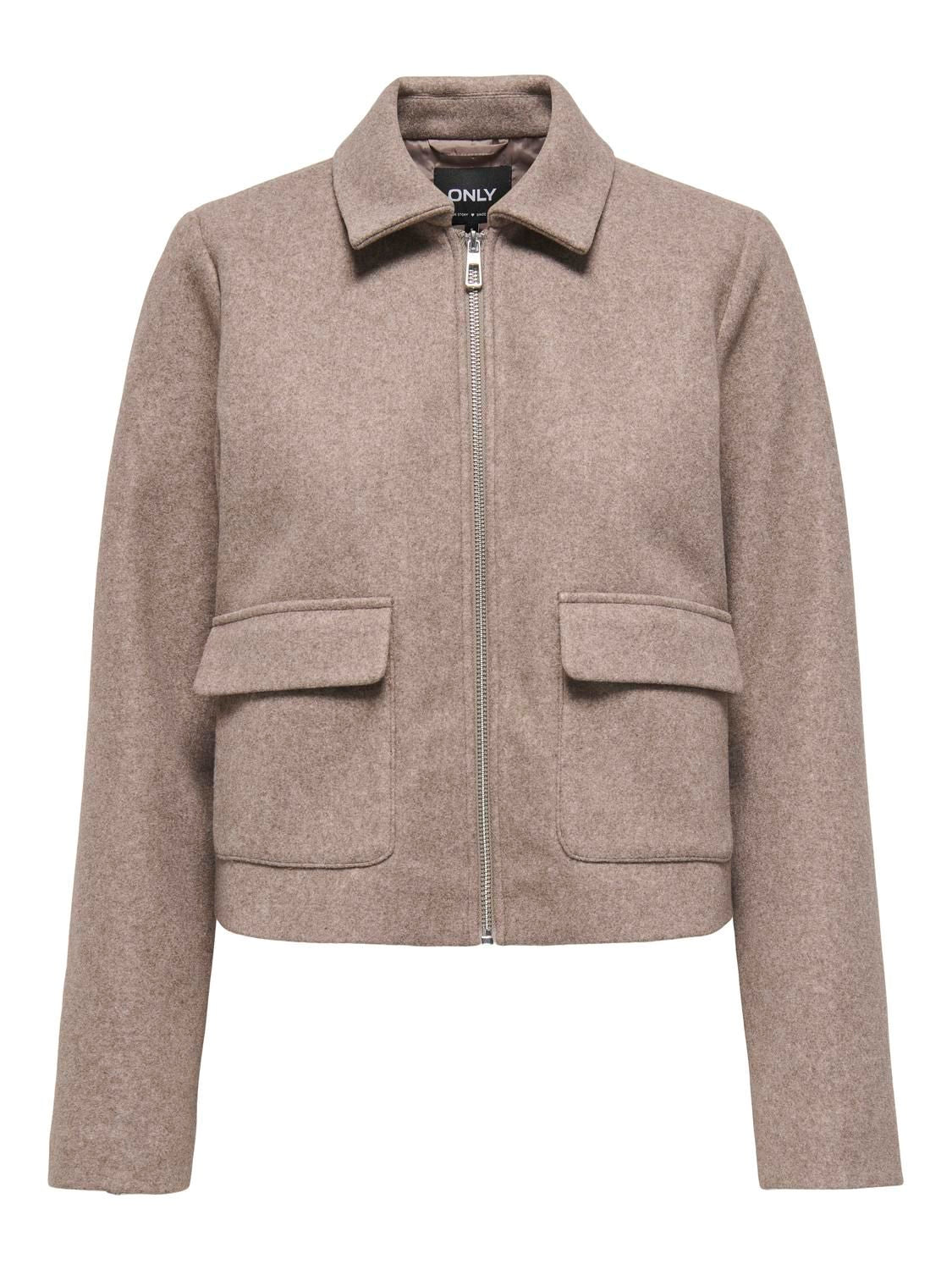 Onlvela Zip Short Jacket Otw Noos Grå