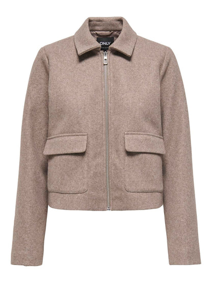 Onlvela Zip Short Jacket Otw Noos Grå