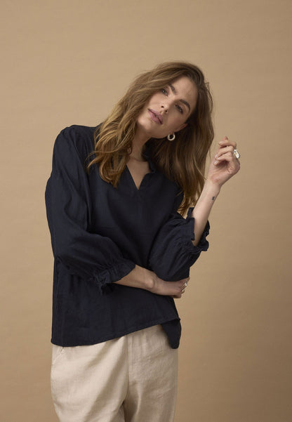 Pzluca Frill Blouse Blå