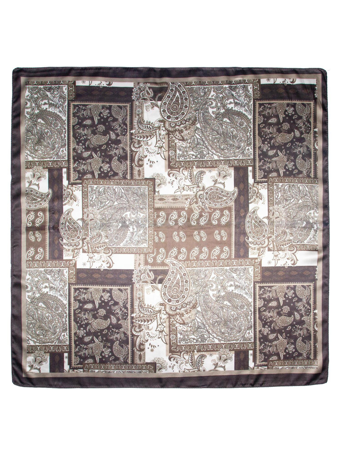 Skjerf paisley 70x70 Brun