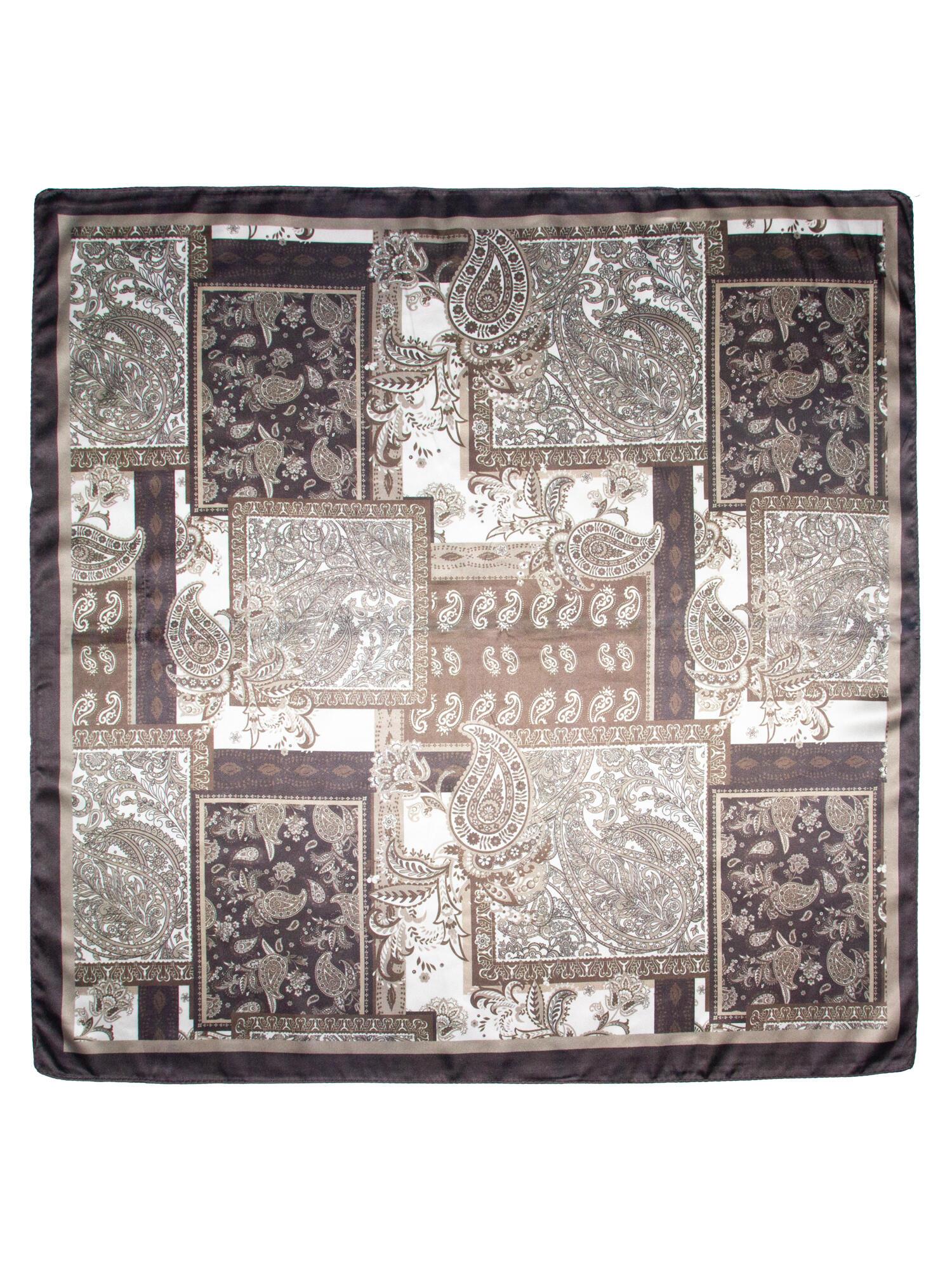 Skjerf paisley 70x70 Brun