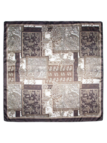 Skjerf paisley 70x70 Brun