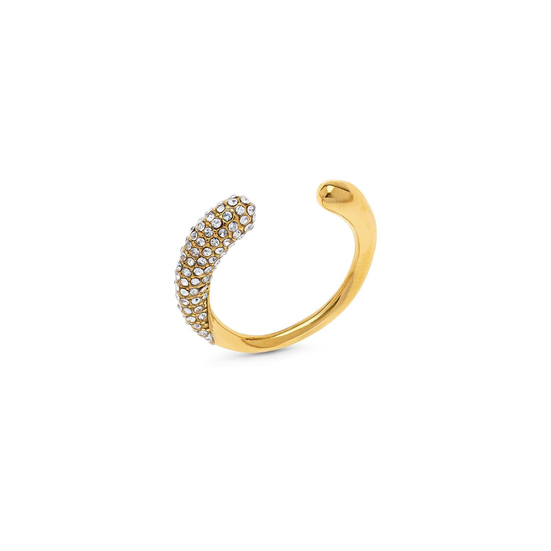 Tolouse - Open Crystal Ring Stainless Steel Gull