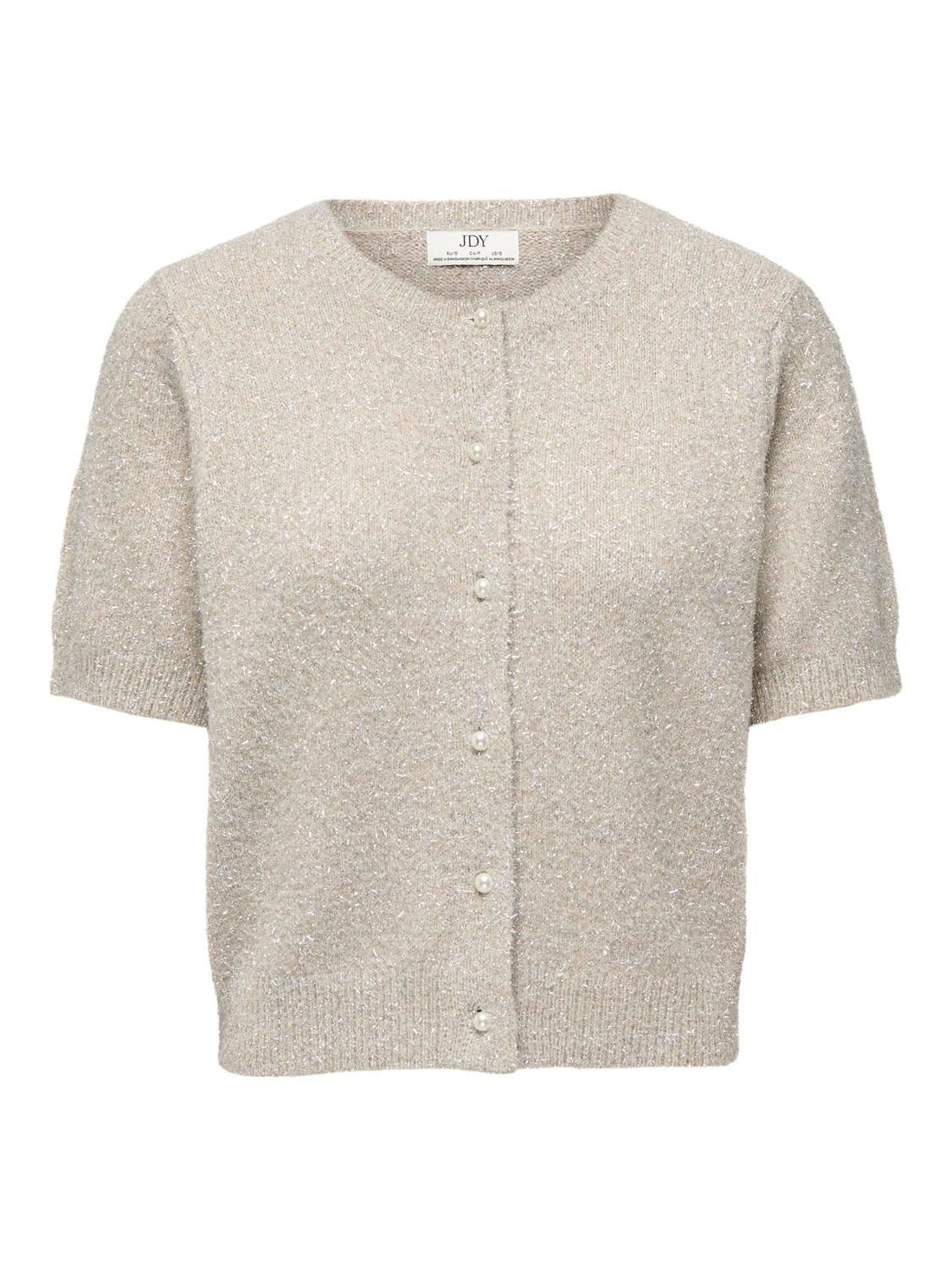 Jdynadine S/s Glitter Cardigan Knt Beige