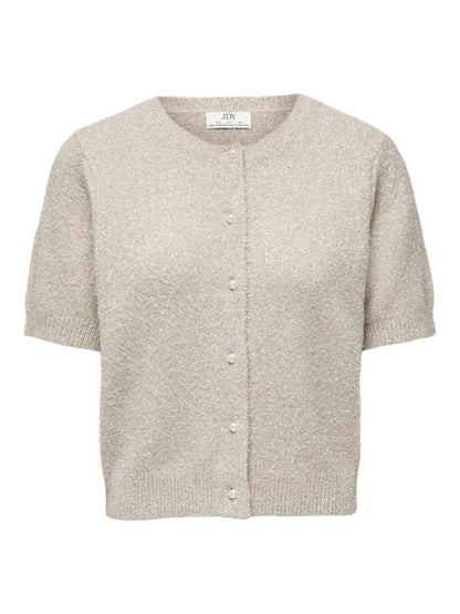 Jdynadine S/s Glitter Cardigan Knt Beige