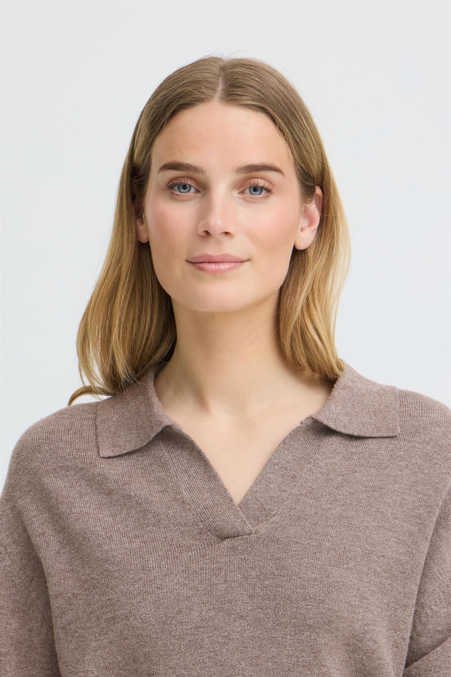 Pzsteffi Open Polo Pullover Brun