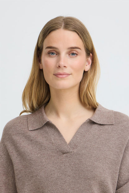 Pzsteffi Open Polo Pullover Brun