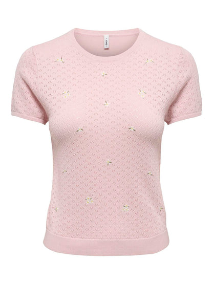 Onlluna Ss O-Neck Knt Rosa