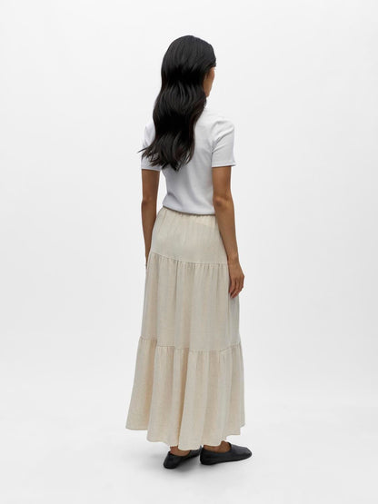 Objsanne Mw Long Layer Skirt Noos Grå
