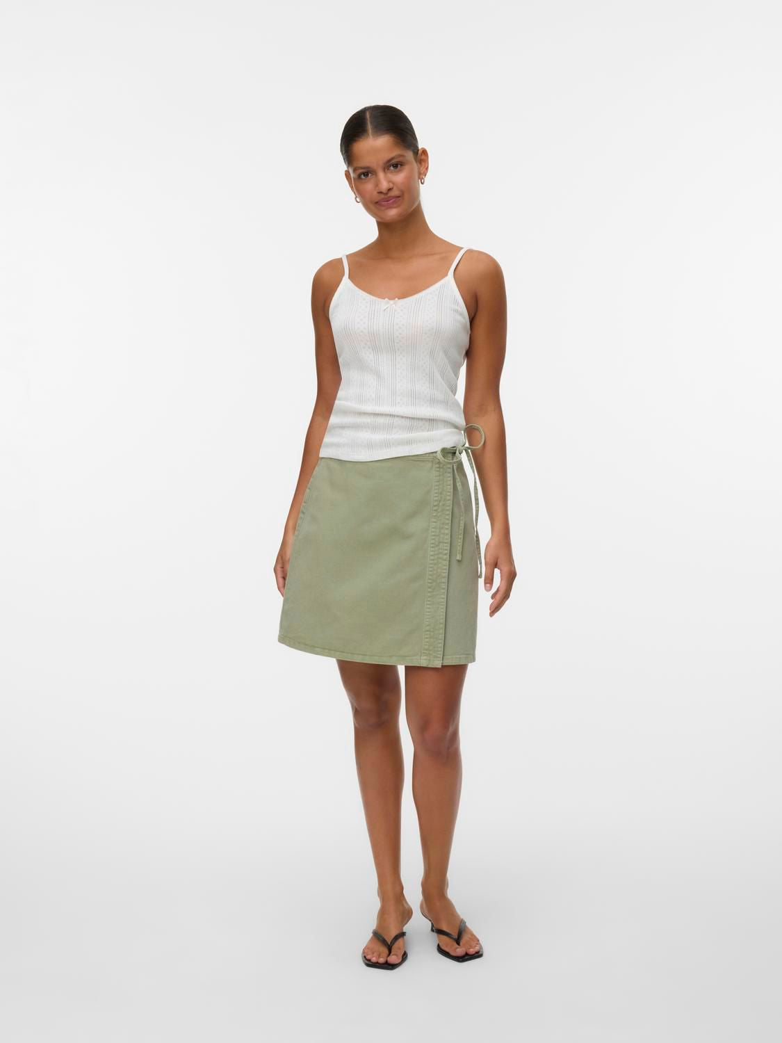 Vmliza Mr Short Denim Wrap Skirt Ga Noos Grønn