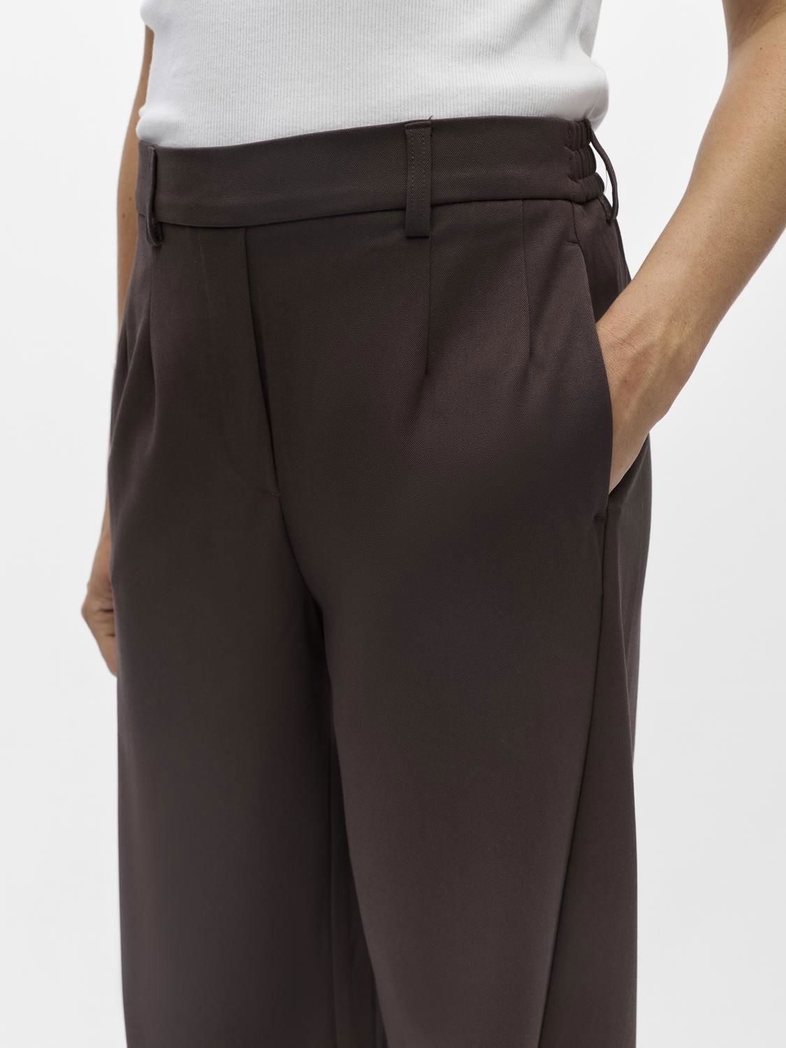 Objlisa Hw Ankle Barrel Pant Noos Brun