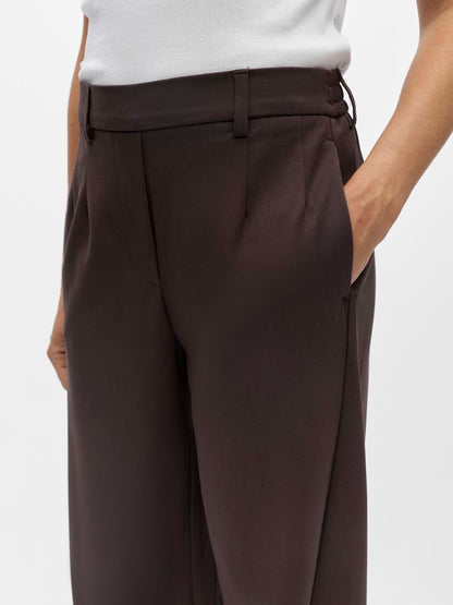 Objlisa Hw Ankle Barrel Pant Noos Brun
