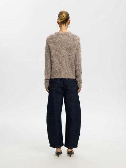 Slwgabriella Ls Button Cardigan Noos Brun